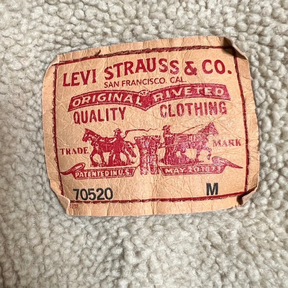 Levi's 70520 Corduroy Sherpa Trucker Jacket  Retro Workwear Western Brown Size M - Picture 6 of 13